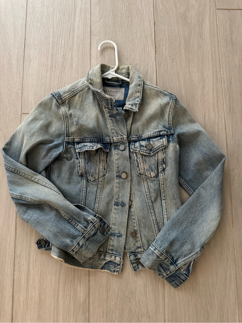 All Saints Kids Distressed Light Denim Jacket